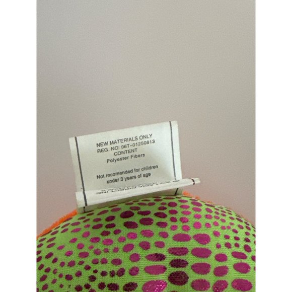 Nanco COBRA PLUSH 12" tall Colorful Lime Green Orange Pink Coiled Snake Stuffed - Picture 6 of 7